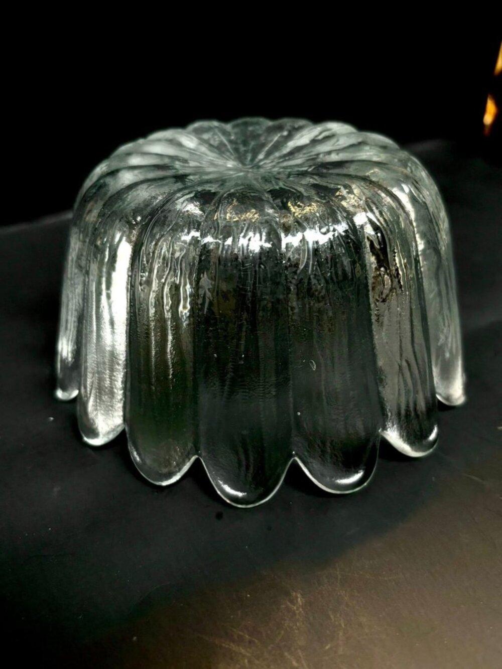 Scandinavian Modern Frosted Art Petal Glass Bowl Holmegaard Glassworks Nearly 3" - Picture 2 of 6